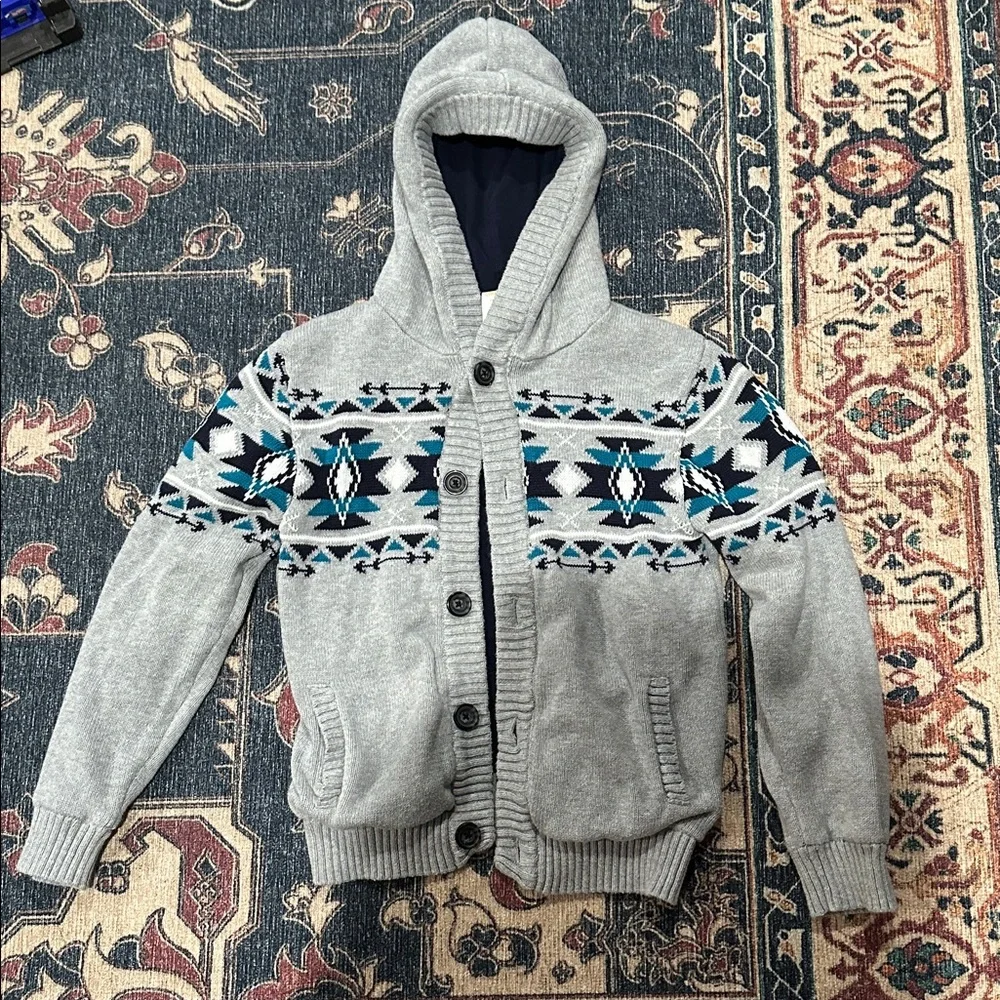 Gymboree Gray and Blue Patterned Sweater